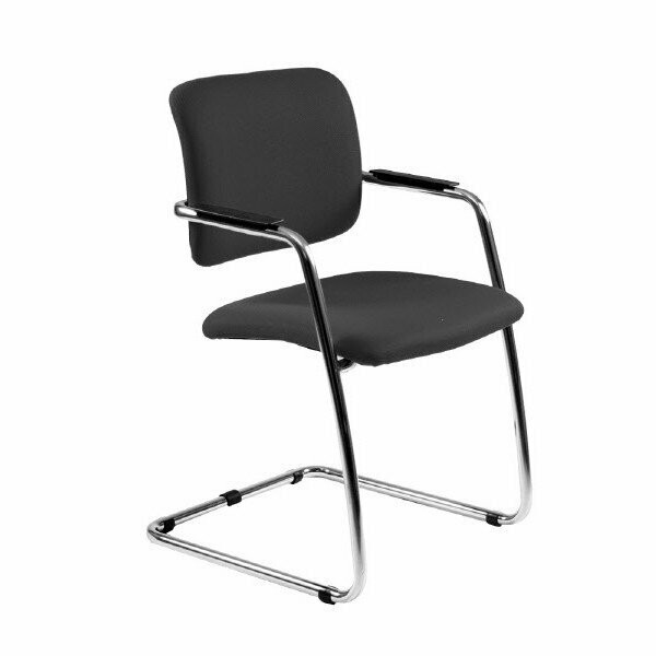 Sedia visitatore Alexa - braccioli inclusi - similpelle - nero