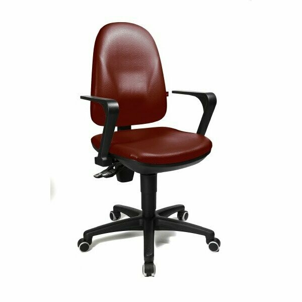 Sedia operativa Explorer Elegance - braccioli inclusi - similpelle - bordeaux