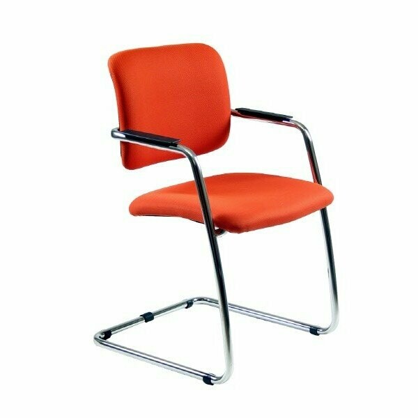 Sedia visitatore Alexa - braccioli inclusi - similpelle - rosso