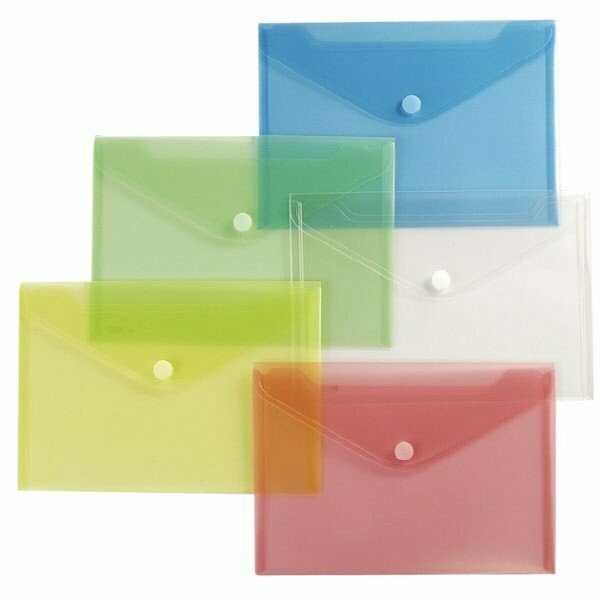 Buste 6pz con chiusura in velcro - polipropilene - 21x29,7 cm - colori assortiti Buste 6pz con chiusura in velcro - polipropilene - 21x29,7 cm - colori assortiti