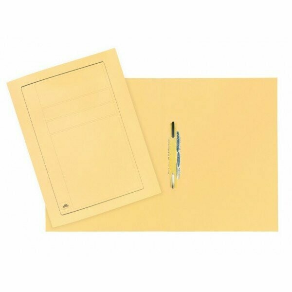 Cartelline con pressino fermafogli - fastener - cartoncino - 225 g/mq - 32,5x24,5 cm - giallo