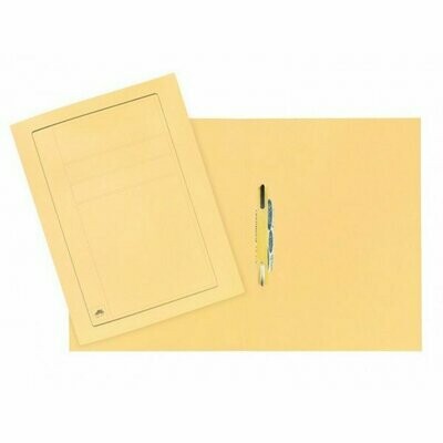 Cartelline con pressino fermafogli - fastener - cartoncino - 225 g/mq - 32,5x24,5 cm - giallo