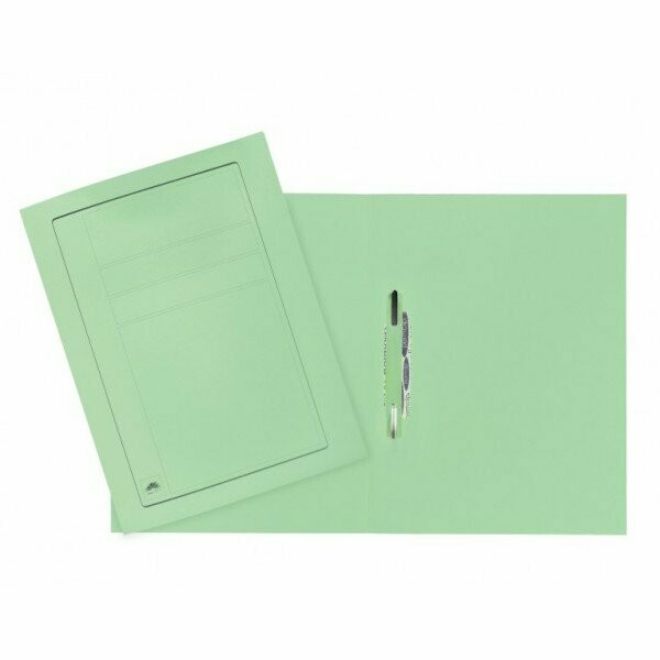Cartelline con pressino fermafogli - fastener - cartoncino - 225 g/mq - 32,5x24,5 cm - verde