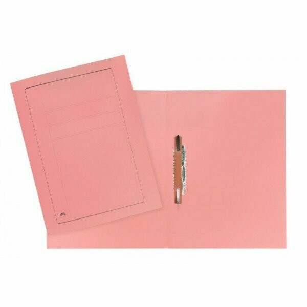 Cartelline con pressino fermafogli - fastener - cartoncino - 225 g/mq - 32,5x24,5 cm - rosa