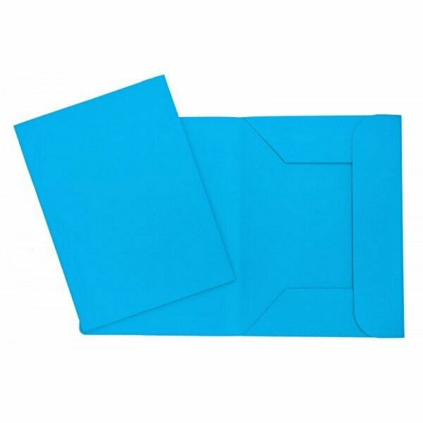 Cartelline 3 lembi Arcobaleno - cartoncino - 190 g/mq - 33,5x24,5 cm - azzurro