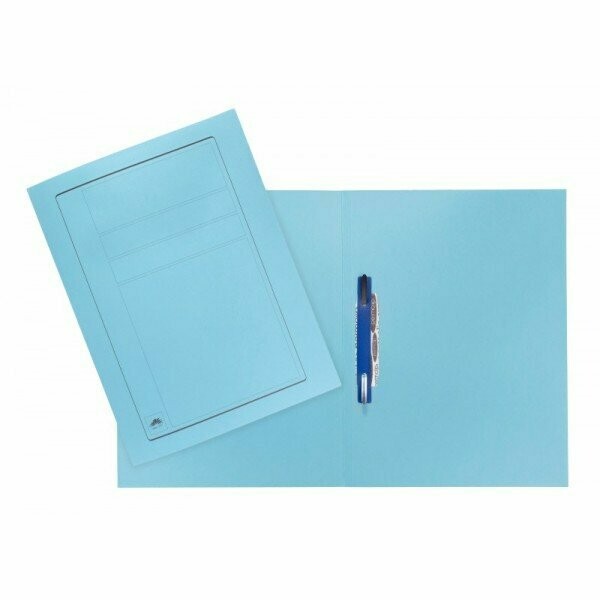 Cartelline con pressino fermafogli - fastener - cartoncino - 225 g/mq - 32,5x24,5 cm - azzurro