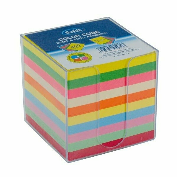 Cubo colorato con dispenser in acrilico trasparente 850FF 9X9X9