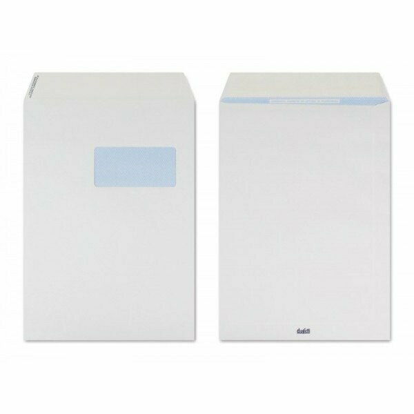 Buste a sacco bianche con finestra e strip - 23x33 cm
