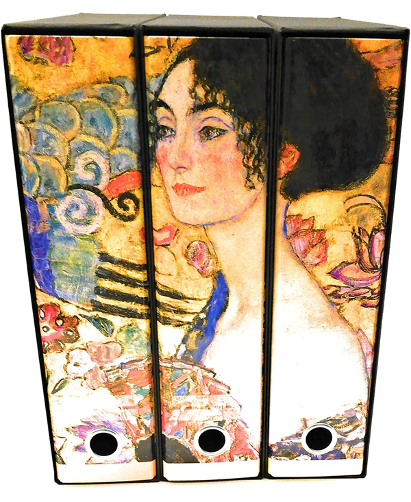 Kaos Set 3 raccoglitori - Klimt - Signora con Ventaglio