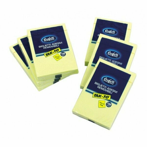 Blocchetti riposizionabili Tak-To ( POST-IT) - 75x50 mm - giallo