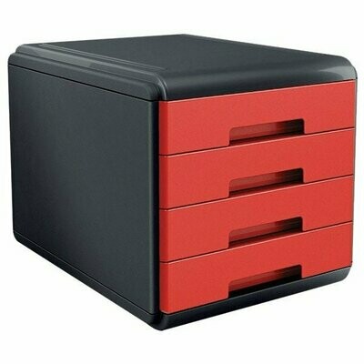 Cassettiera 4 cassetti Plastic Desk - colore rosso