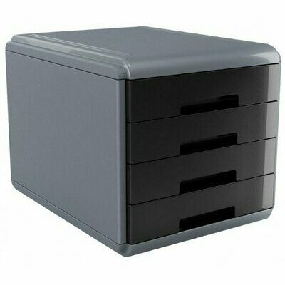 Cassettiera 4 cassetti Plastic Desk - colore nero
