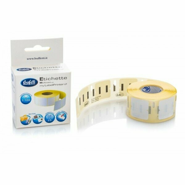 Rotolo 1100 etichette removibili in carta termica - 13x25mm - multiuso. Compatibili Dymo LW Rotolo 1100 etichette removibili in carta termica - 13x25mm - multiuso. Compatibili Dymo LW