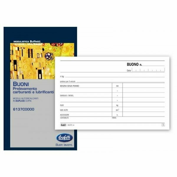 Prelevamenti di carburanti e lubrificanti - Blocco 50/50 fogli autoricalcante - 10x16,8 cm