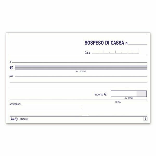 Sospesi di cassa - Blocco 50/50 fogli autoricalcanti - 10x16,8 cm