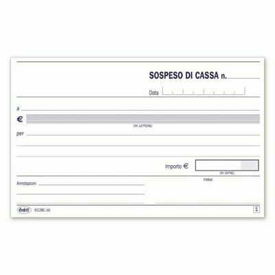 Sospesi di cassa - Blocco 50/50 fogli autoricalcanti - 10x16,8 cm