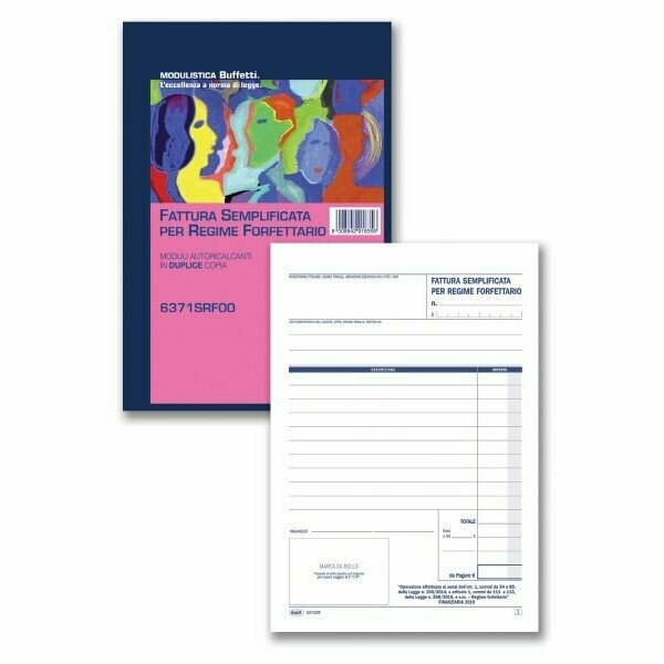 Fattura Semplificata per Regime Forfettario - Blocco 50/50 fogli autoricalcanti - 21,5x14,8 cm