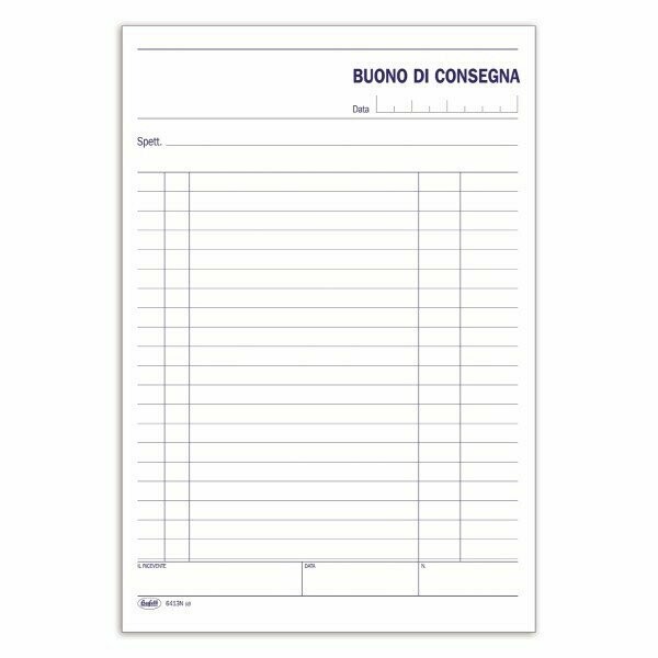 Buffetti | Buoni di consegna - Blocco 100 fogli - 21,5x14,8 cm