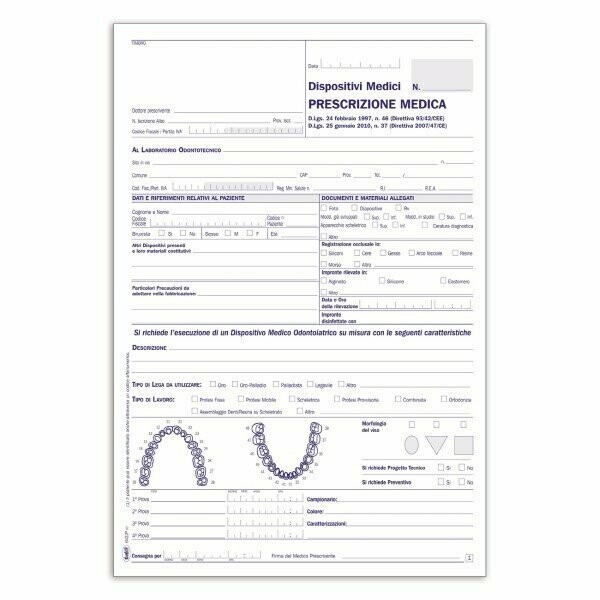 Dispositivi medici: prescrizioni mediche - Blocco 50/50 fogli autoricalcante - 29,7x21,5 cm