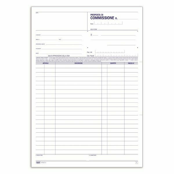 Proposte di commissione - Blocco 50/50 fogli autoricalcante - 29,7x21,5 cm