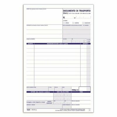 Documento di trasporto - Blocco 25/25/25/25 fogli autoricalcante - 21,5x14,8 cm