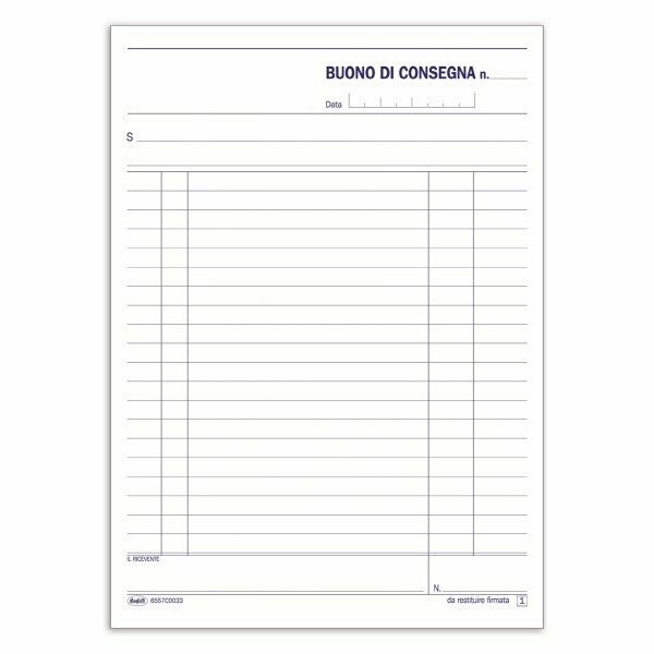 Buffetti | Buoni di consegna - Blocco 33/33/33 fogli autoricalcante - 21,5x14,8 cm