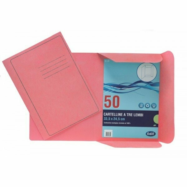 Cartelline 3 lembi Light - cartoncino - 190 g/mq - 33,5x24,5 cm - rosso Cartelline 3 lembi Light - cartoncino - 190 g/mq - 33,5x24,5 cm - rosso