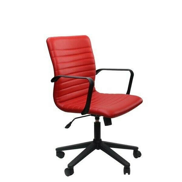 Sedia direzionale Louise - braccioli inclusi - similpelle -  rosso