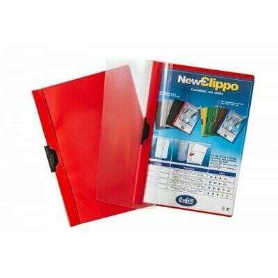 Cartellina colori coprenti con clip - 60 fg - PVC - 29,7x21 cm - rosso