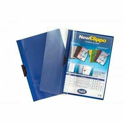 Cartellina colori coprenti con clip - 60 fg - PVC - 29,7x21 cm - blu