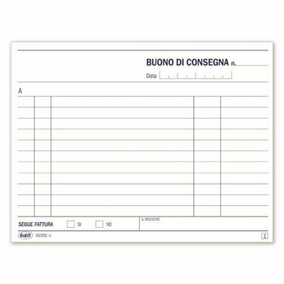 Buffetti | Buoni di consegna - Blocco 50/50 fogli autoricalcante - 11,5x16,5 cm