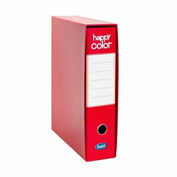 Raccoglitore Happy Color - Formato Protocollo - Dorso 8 cm - rosso