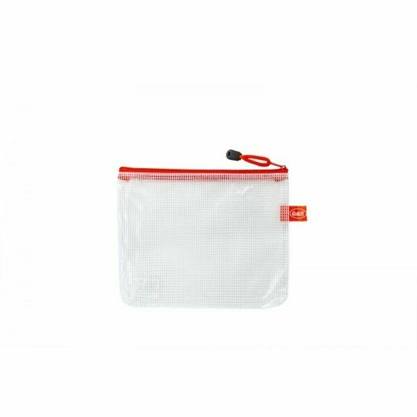 Busta con zip - PVC -17x21 cm - rosso