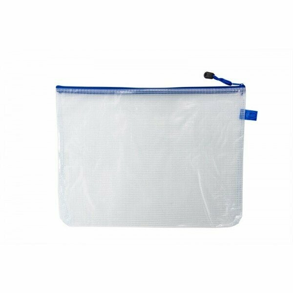 Busta con zip - PVC - 26x35 cm - blu