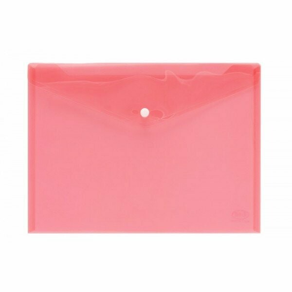 Buste con bottone - polipropilene trasparente - 29,7x21 cm - rosso