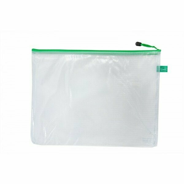Busta con zip - PVC - 30x40 cm - verde