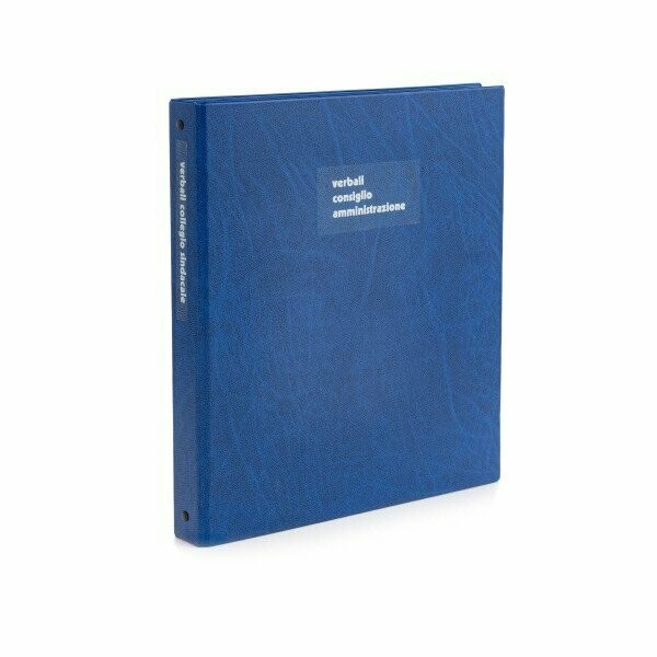 Cartella per libri legali e sociali - 4 anelli tondi - Diametro 25 mm - blu