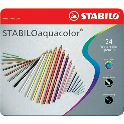Stabilo Acquacolor - Confezione in Metallo 24 Pastelli Acquerellabili