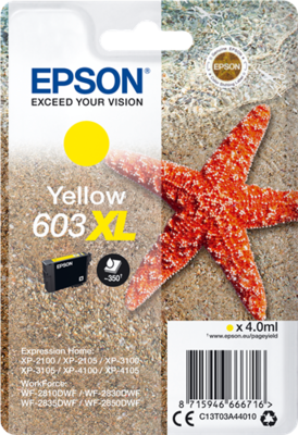 Epson| Cartuccia a getto d'inchiostro n.603 XL - Stella Marina-  Giallo