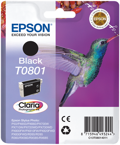 Epson| Cartuccia a getto d'inchiostro N.T0801 - Colibrì - Nero