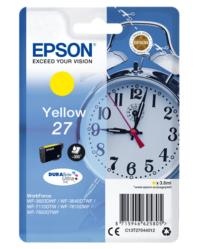 Epson| Cartuccia a getto d'inchiostro N.27- Sveglia - Giallo
