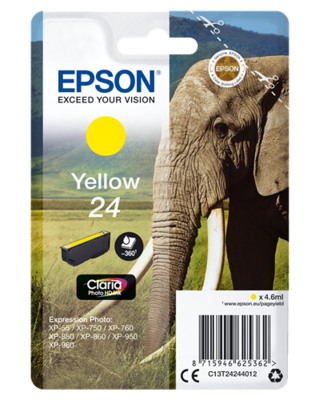 Epson| Cartuccia a getto d'inchiostro N.24- Elefante - Giallo