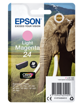 Epson| Cartuccia a getto d'inchiostro N.24- Elefante - Magenta Light