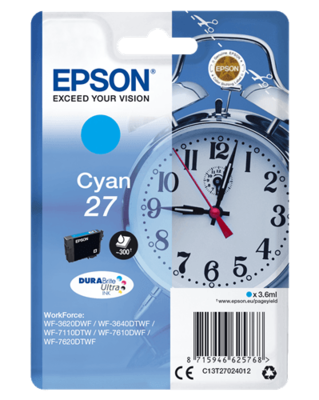 Epson| Cartuccia a getto d'inchiostro N.27- Sveglia - Ciano