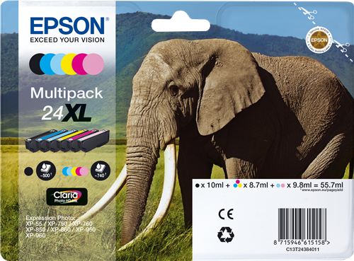 Epson| Cartuccia a getto d'inchiostro N.24- Elefante - Multipack