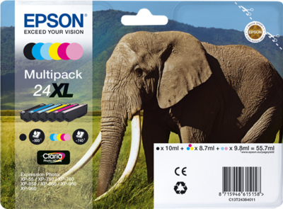 Epson| Cartuccia a getto d'inchiostro N.24- Elefante - Multipack