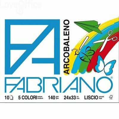 Blocco Fabriano Aarcobaleno - 24 x 33 5 Colori