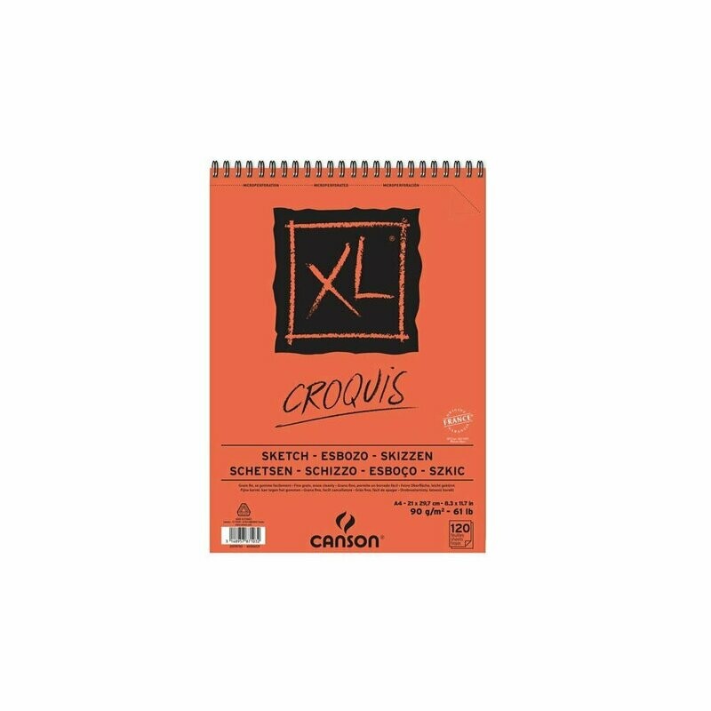 Canson | Blocco a spirale XL Croquis  -  formato A4  21 x 29,7 cm - 90 g/mq - 120 fogli