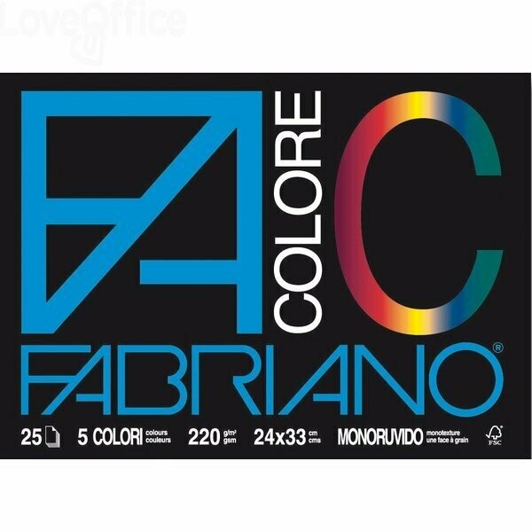 Blocco Fabriano Colore - 24 x 33 5 Colori