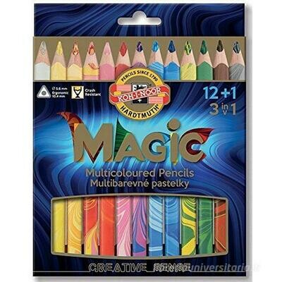 Matite Magic Triangolari Colorate - Confezione 12 Matite